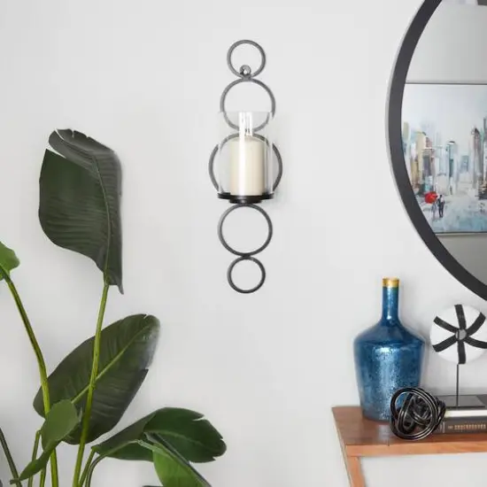 25" Black Modern Wall Sconce {7}