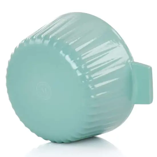 Martha Stewart 3qt. Turquoise Enameled Embossed Stripe Cast Iron Dutch Oven with Lid {4}