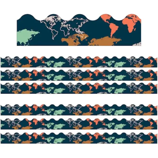 Carson Dellosa&reg; Let's Explore World Map Scalloped Border, 234ft. {1}