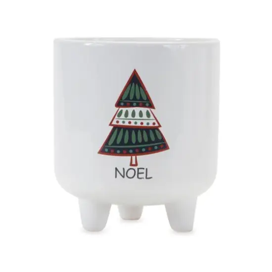 6.25" Footed Pine Tree Dolomite Planter Set {6}