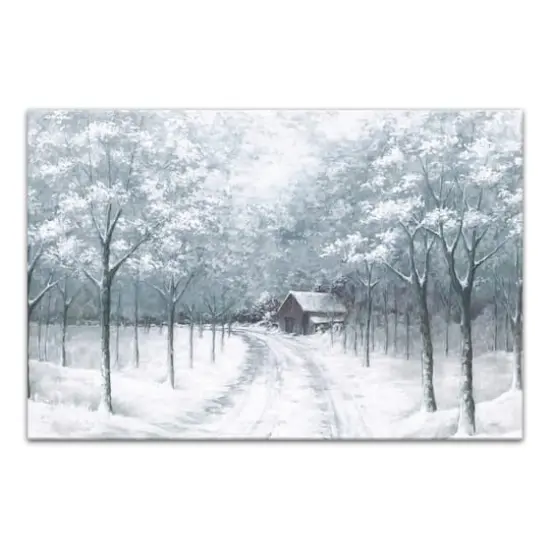 Winter Forest Path II Canvas Wall Art {1}