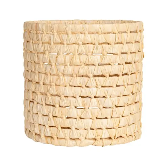 Household Essentials 9.75" Natural Handwoven Corn Leaf Waste Basket {5}