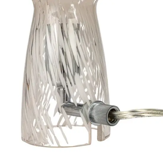 Hello Honey&reg; 7.75" White Round Blown Glass Mushroom Shaped Table Lamp with Inline Switch {6}