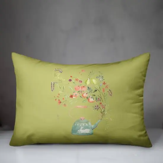 Tea Pot Spring Showers 14" x 20" Throw Pillow {4}