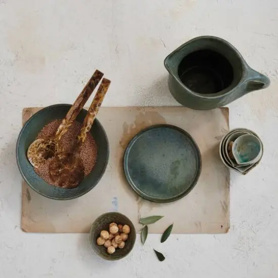 Hello Honey&reg; 8" Matte Teal Stoneware Bowl with Reactive Glaze, 2ct. {4}