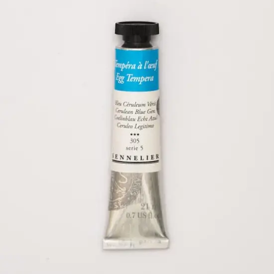 Sennelier Egg Tempera Tube, 21mL Cerulean Blue Genuine S5 {1}