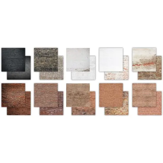 Craft Consortium Double-Sided Paper Pad 12" x 12" 30 ct. Brick Textures, 20 Designs {3}