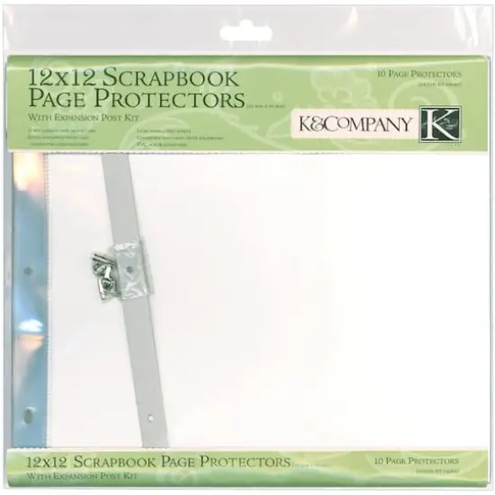 K & Company 12" x 12" Scrapbook Page Protectors with Expansion Post Kit {1}