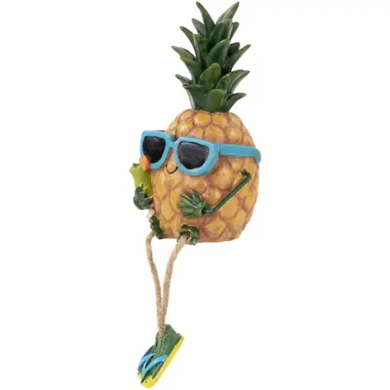 10" Tropical Boy Pineapple with Cocktail and Dangling Legs {4}