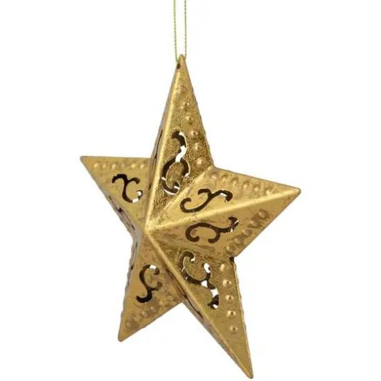 5.75" Gold Filigree Star Ornament {7}