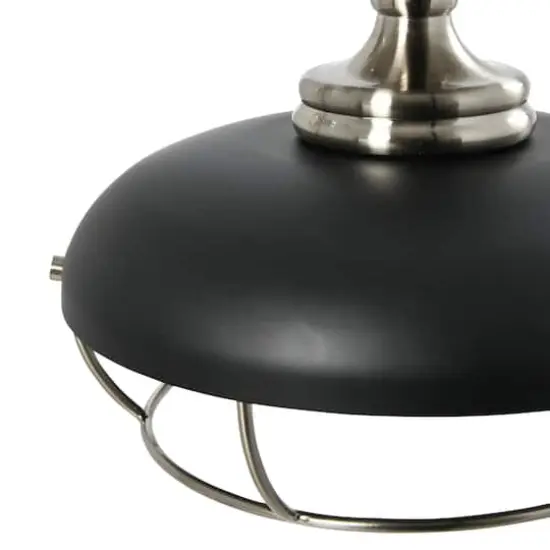 Hello Honey&reg; 13" Wide Caged Dome Metal Semi-Flush Mount Ceiling Light Brushed Nickel and Matte Black {7}