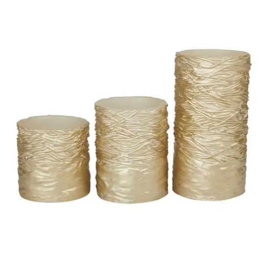 Gold Traditional Flameless Candle Set {6}