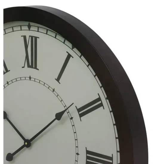 Black Traditional Metal Wall Clock, 30" x 30" {3}
