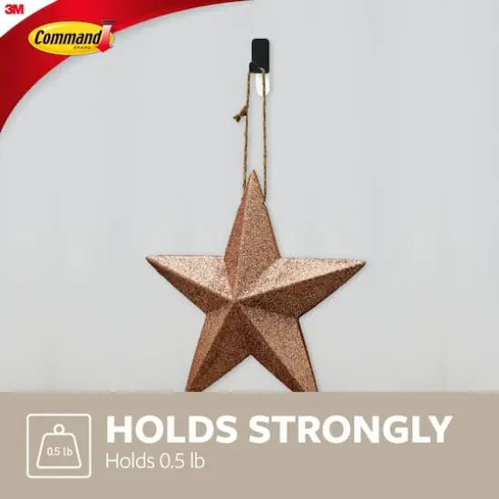 Command&trade; Small Decorative Metal Hooks, Matte Black {4}