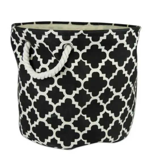 DII&reg; Large Round Polyester Lattice Bin Black {1}