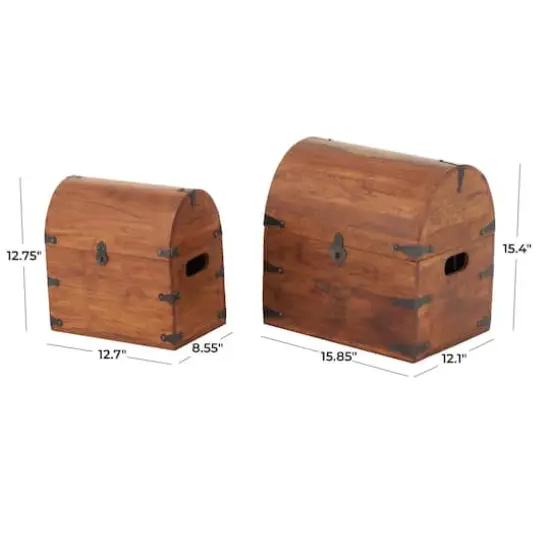 Brown Arched Storage Chest Decorative Box Set {8}