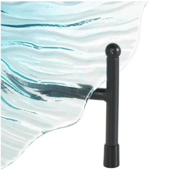 18" Blue Ombre Starburst Glass Charger with Wavy Edge {6}