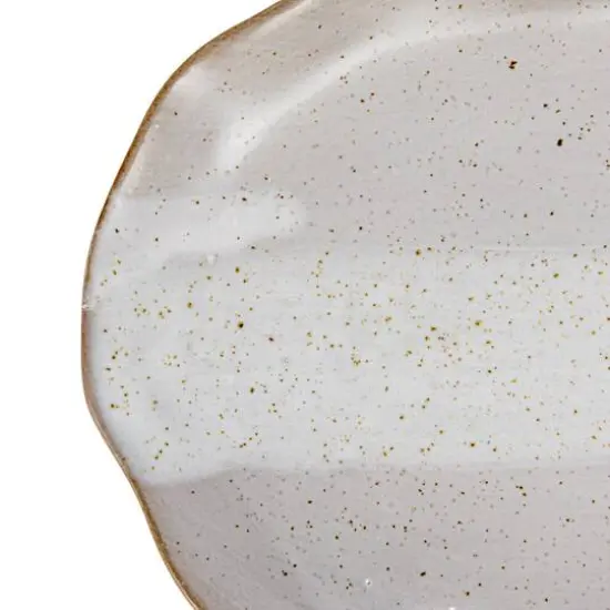 Hello Honey&reg; 7.75" Cream Stoneware Organic Shaped Plate, 4ct. {6}