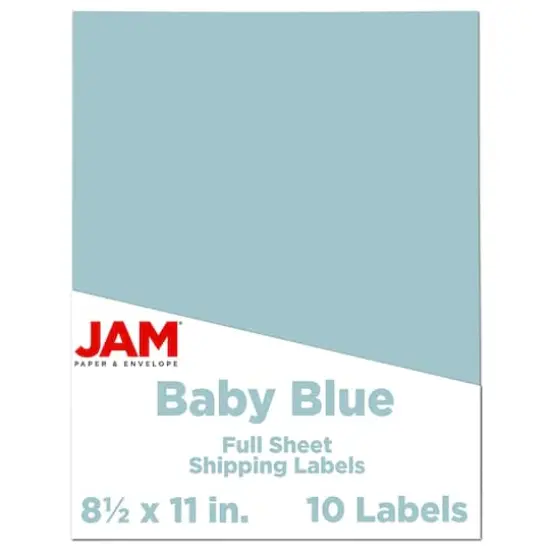 JAM Paper Shipping Labels, 8.5" x 11" Baby Blue {1}
