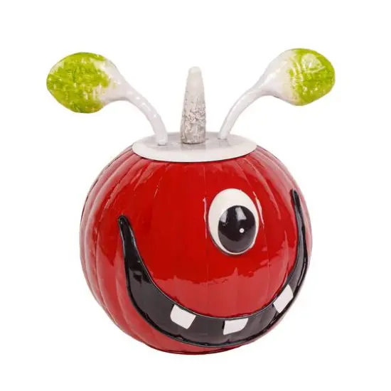 11" One-Eyed Monster Pumpkin Metal Tabletop D&eacute;cor {6}