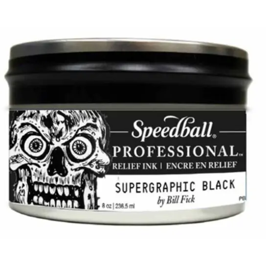 Speedball&reg; Professional&trade; Relief Ink, 8oz. Supergraphic Black {1}