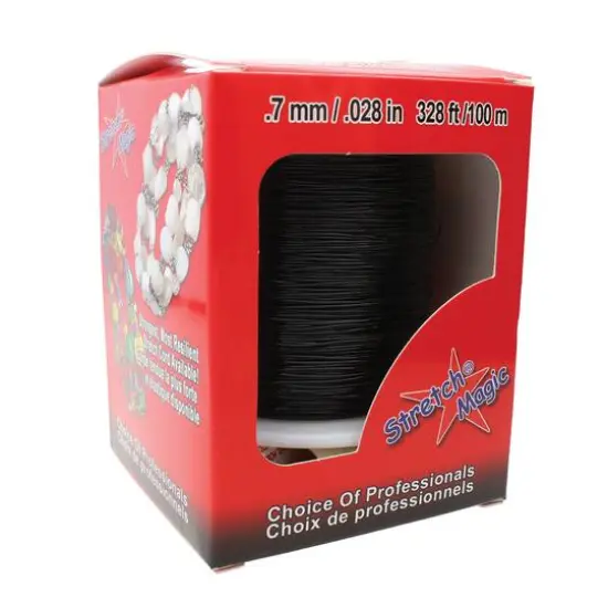 Stretch Magic&reg; 0.7mm Black Bead & Jewelry Cord with Glue, 100m {3}