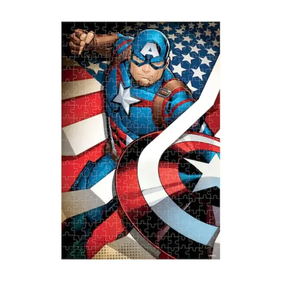 Marvel Avengers - Captain America 3D Lenticular Jigsaw Puzzle in a Collectible Shaped Tin: 300 Pcs {5}