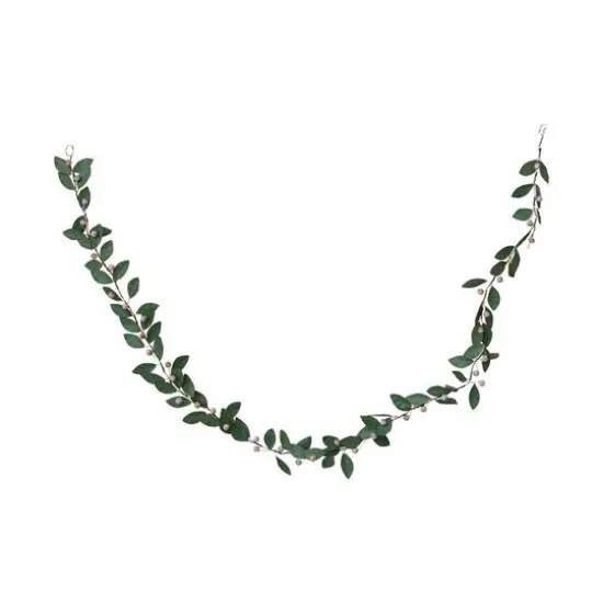 Hello Honey® 6ft. Green & Antique Pink Painted Metal Leaf & Berry Garland {1}