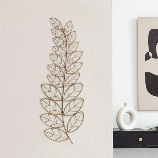 Habitat Decor 33" Gold Eber Leaves Metal Wall Art {4}