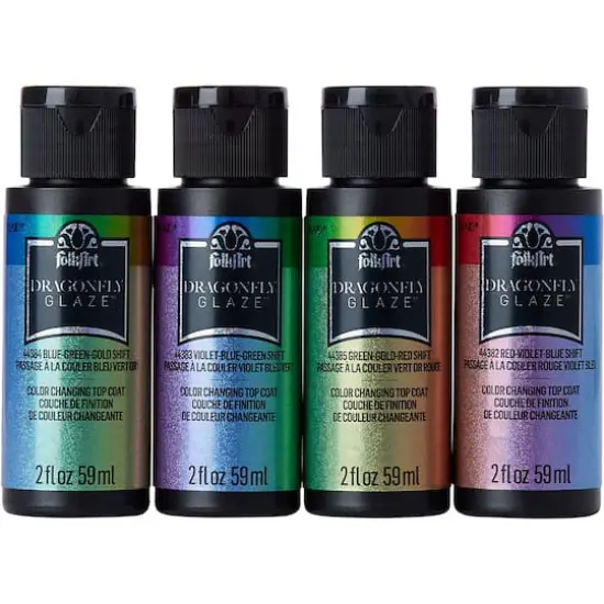 FolkArt&reg; DragonFly Glaze Iridescent Acrylic Paint Set {1}
