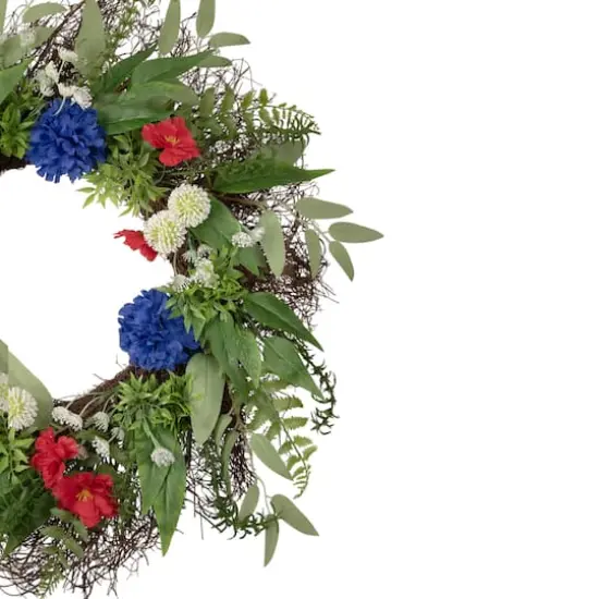 24" Americana Mixed Floral Wreath {4}