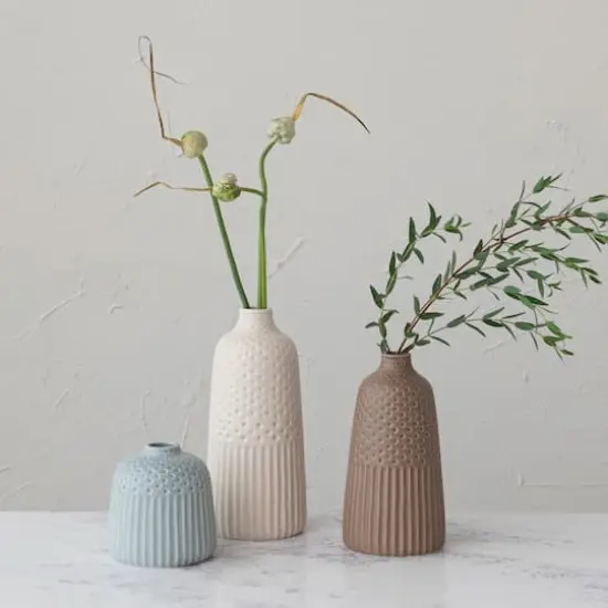 Hello Honey&reg; Matte Glass Stoneware Vase Set {3}