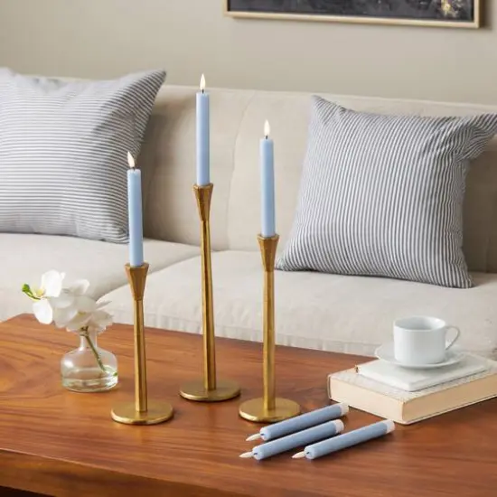 8" Flameless Wax Candles with Remote Control, 6ct. Light Blue {10}