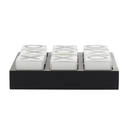Black Wood Tic-Tac-Toe Game Set {1}
