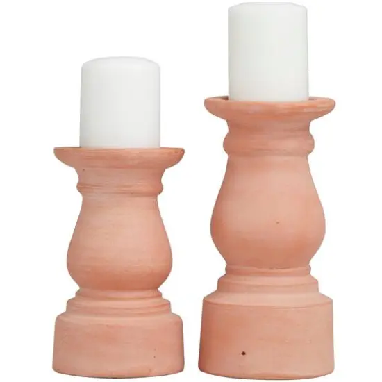 Terra Cotta Candle Holder Set {4}