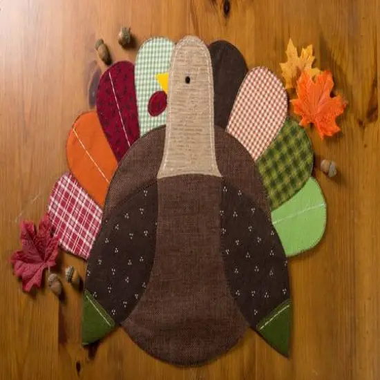 DII&reg; Embroidered Turkey Placemat Set {4}