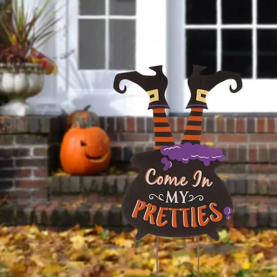 32" Glitzhome&reg; Halloween Witch Yard Stake {3}