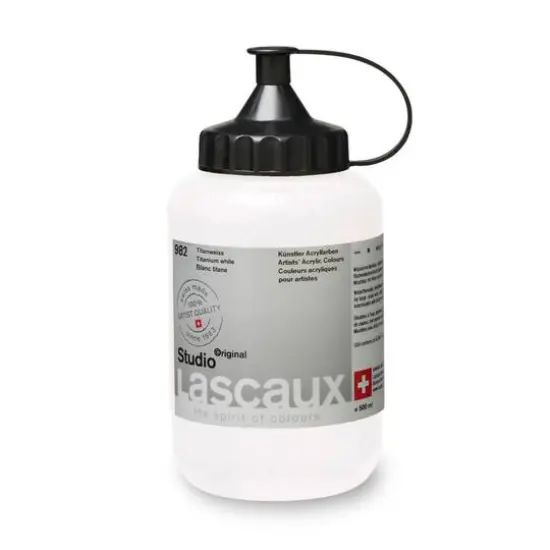 Lascaux Studio Acrylic Paint, 500mL 982 Titanium White {4}