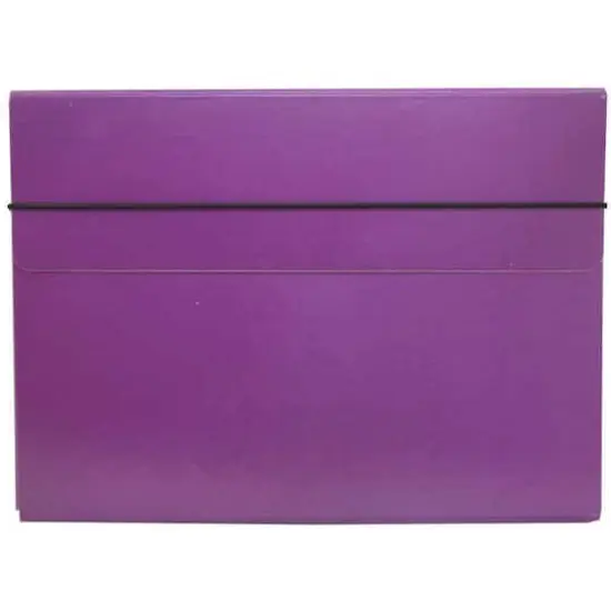 JAM Paper Strong Thin Portfolio Carrying Case with Elastic Band Closure Purple {1}