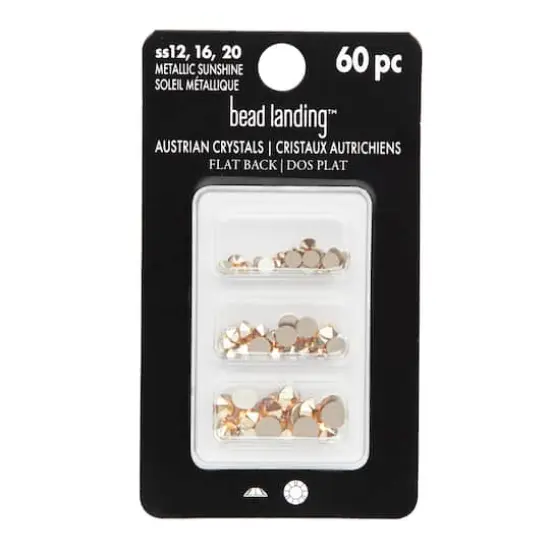 Round Flatback Austrian Crystals Mix by Bead Landing&trade;, 60ct. Metal Sunshine {4}