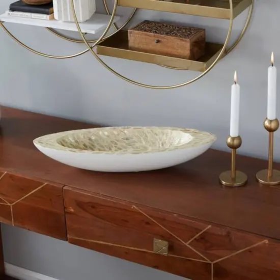 White Mother of Pearl Coastal Tray {11}