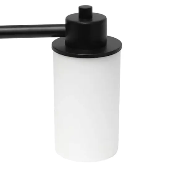 Lalia Home Essentix 3-Light White Shade Vanity Black {10}