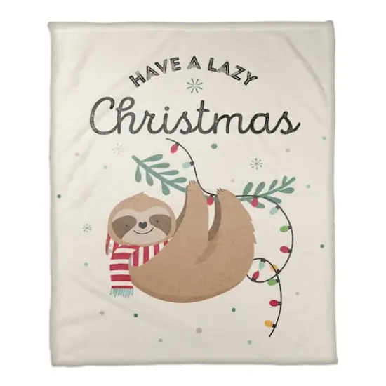 Have A Lazy Christmas Coral Fleece Blanket {1}