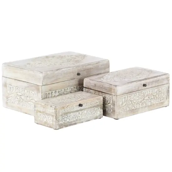 White Mango Wood Natural Box Set, 8", 10" & 12" {10}