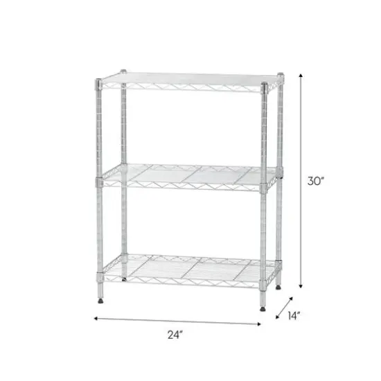 Iris&reg; 30" Silver 3-Tier Wire Rack Shelf {5}