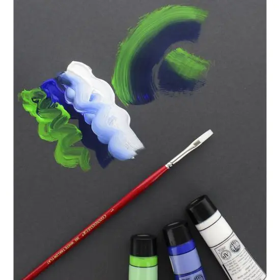 Connoisseur® All Media White Taklon Long Handle Flat Brush {5}