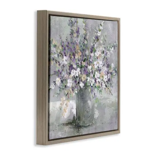 Stupell Industries Blossoming Aster Flower Bouquet Floater Framed Art Brown {4}