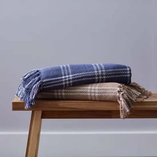 DII&reg; French Blue Modern Farmhouse Plaid Throw {6}