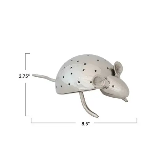 Hello Honey Aluminum Vintage Reproduction Mouse Toothpick Holder, Nickel Finish {6}