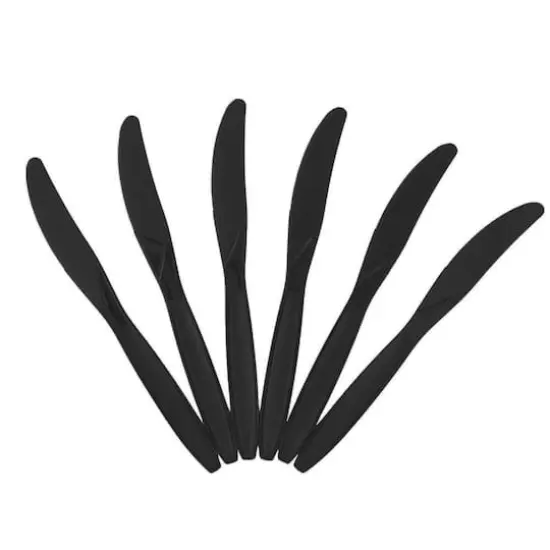 JAM Paper Premium Utensils Plastic Knives Party Pack, 48ct. Black {3}